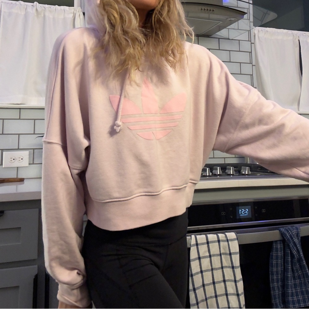 Adidas Women's Light Pink Trefoil Hoodie